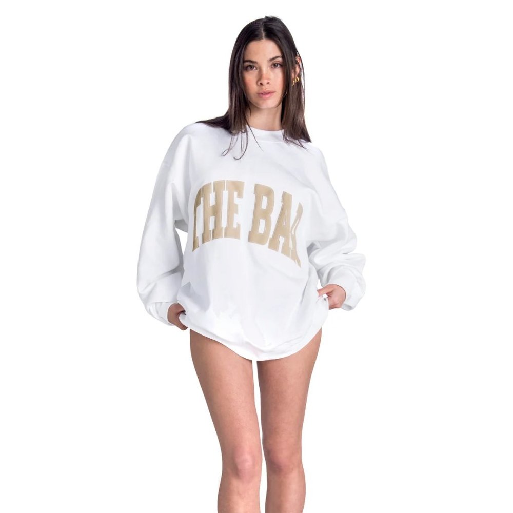 The Bar VARSITY SWEATSHIRT WHITE/TAN